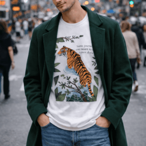 tiger walking in water ai art t-shirt