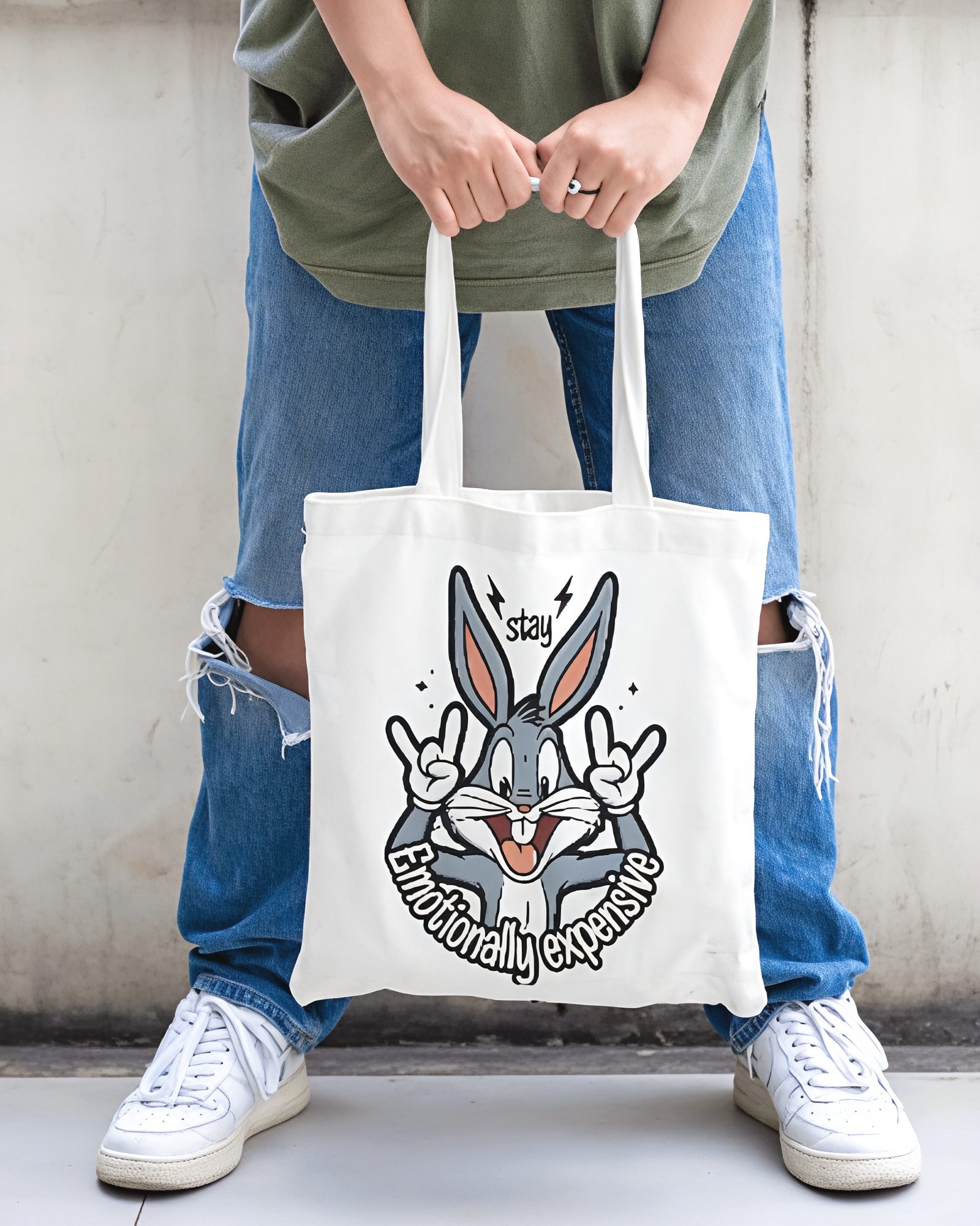 bugs bunny ai art tote bag